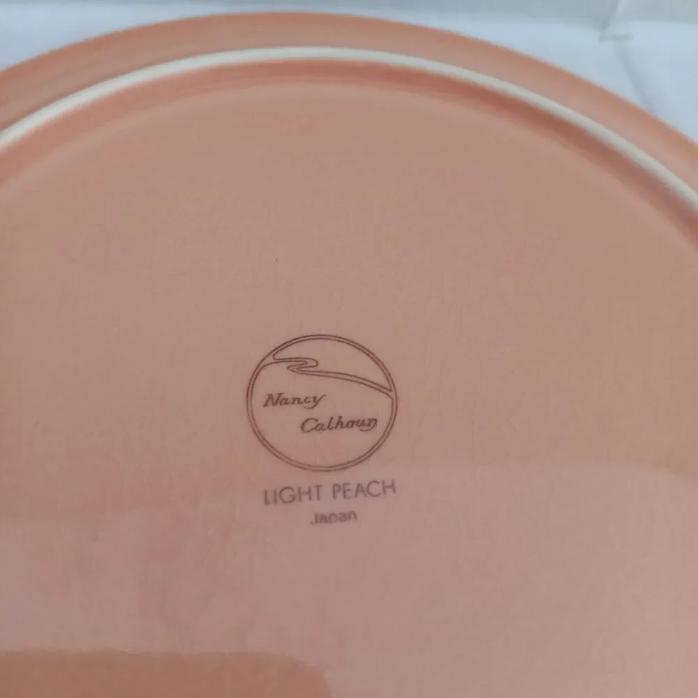 Vintage Nancy Calhoun Light Peach Salad Plate-Set Of 4-Stoneware-8